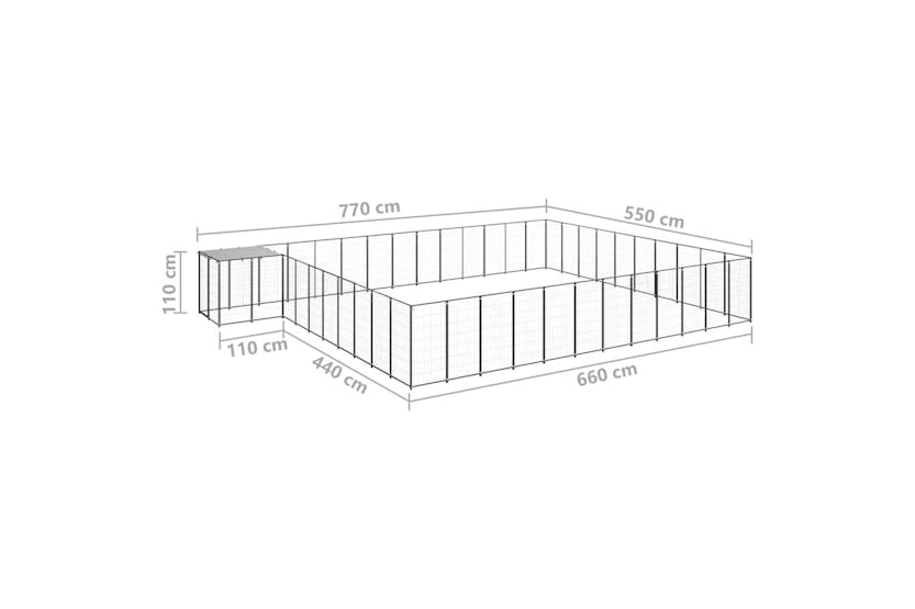 Vidaxl 3082242 Dog Kennel Black 37.51 M2 Steel