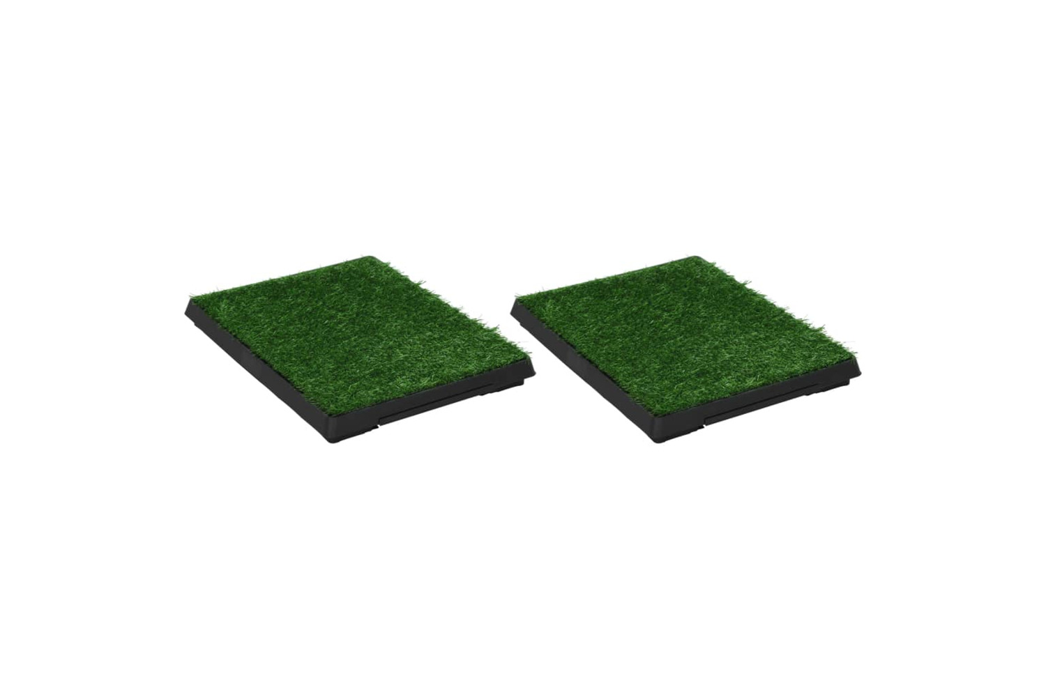 vidaXL 170767 Pet Toilets 2 Pcs With Tray & Faux Turf Green 63x50x7cm Wc