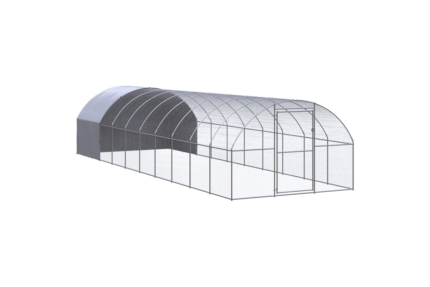 vidaXL 3095476 Outdoor Chicken Coop 3x10x2 M Galvanised Steel