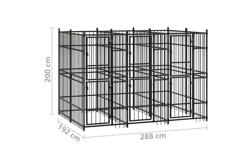 Vidaxl 3097938 Outdoor Dog Kennel Steel 5.53 M2