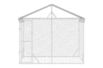 Vidaxl 153680 Outdoor Dog Kennel With Roof Silver 3x1.5x2.5 M Galvanised Steel