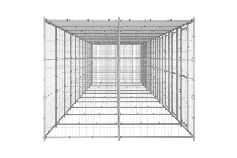 Vidaxl 3082280 Outdoor Dog Kennel Galvanised Steel With Roof 26.62 M2