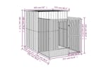 Vidaxl 172365 Dog House With Run Anthracite 165x251x181 Cm Galvanised Steel