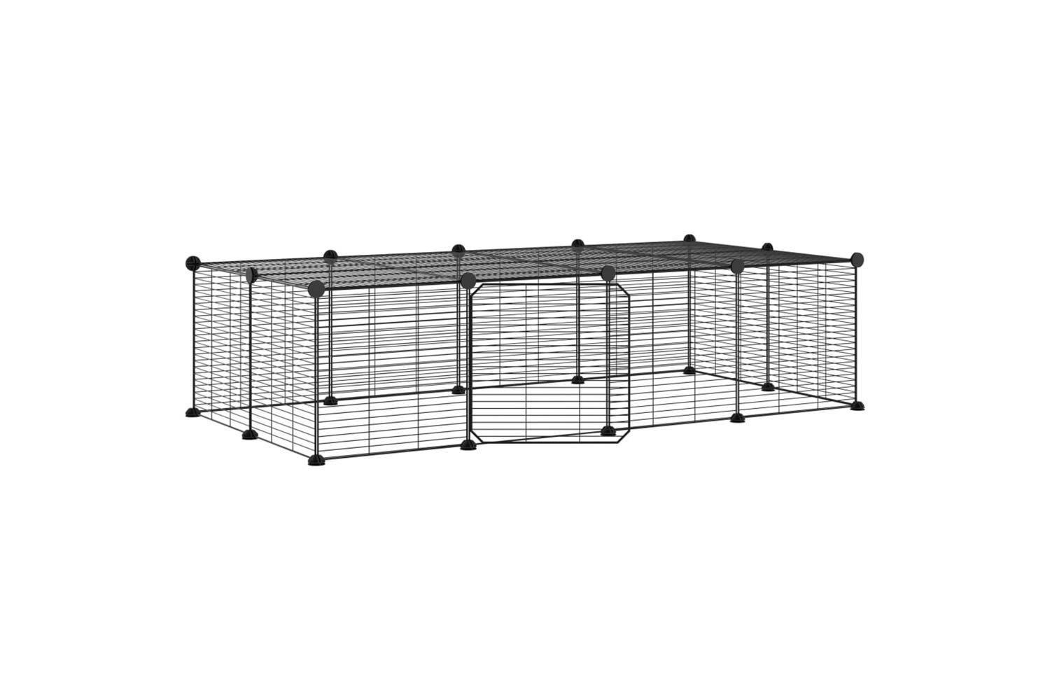 Vidaxl 3114058 20-panel Pet Cage With Door Black 35x35 Cm Steel