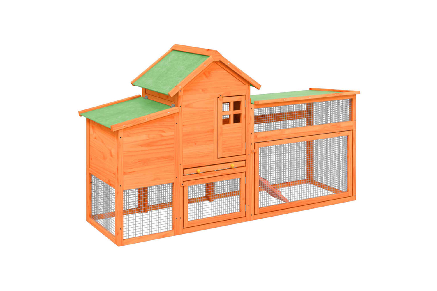 vidaXL 172228 Chicken Coop Brown 186.5x58.5x113cm Solid Wood Pine