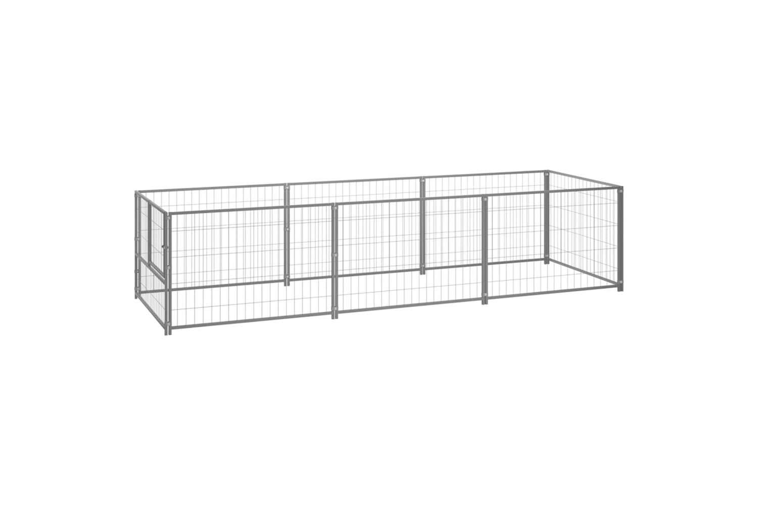 vidaXL 3082101 Dog Kennel Silver 3 M2 Steel