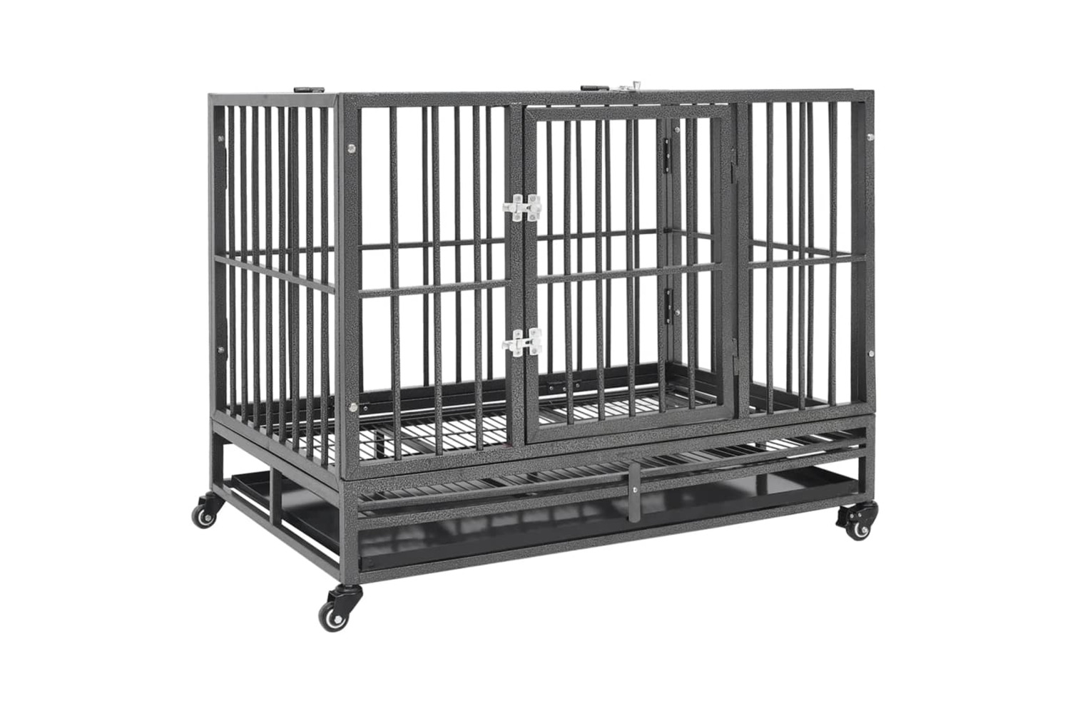vidaXL 171491 Dog Cage With Wheels Steel 92x62x76cm
