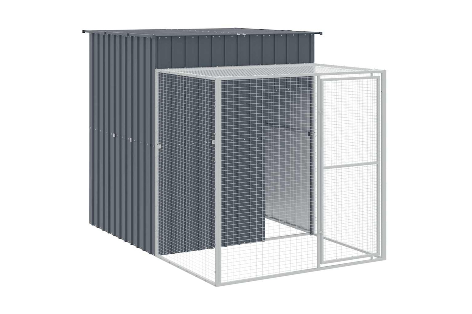 Vidaxl Chicken Cage With Run Anthracite 165x251x181 Cm Galvanised Steel