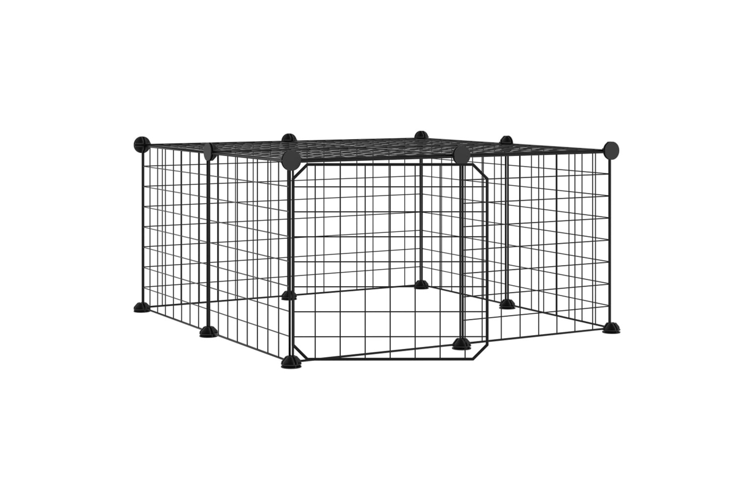vidaXL 3114051 12-panel Pet Cage With Door Black 35x35cm Steel