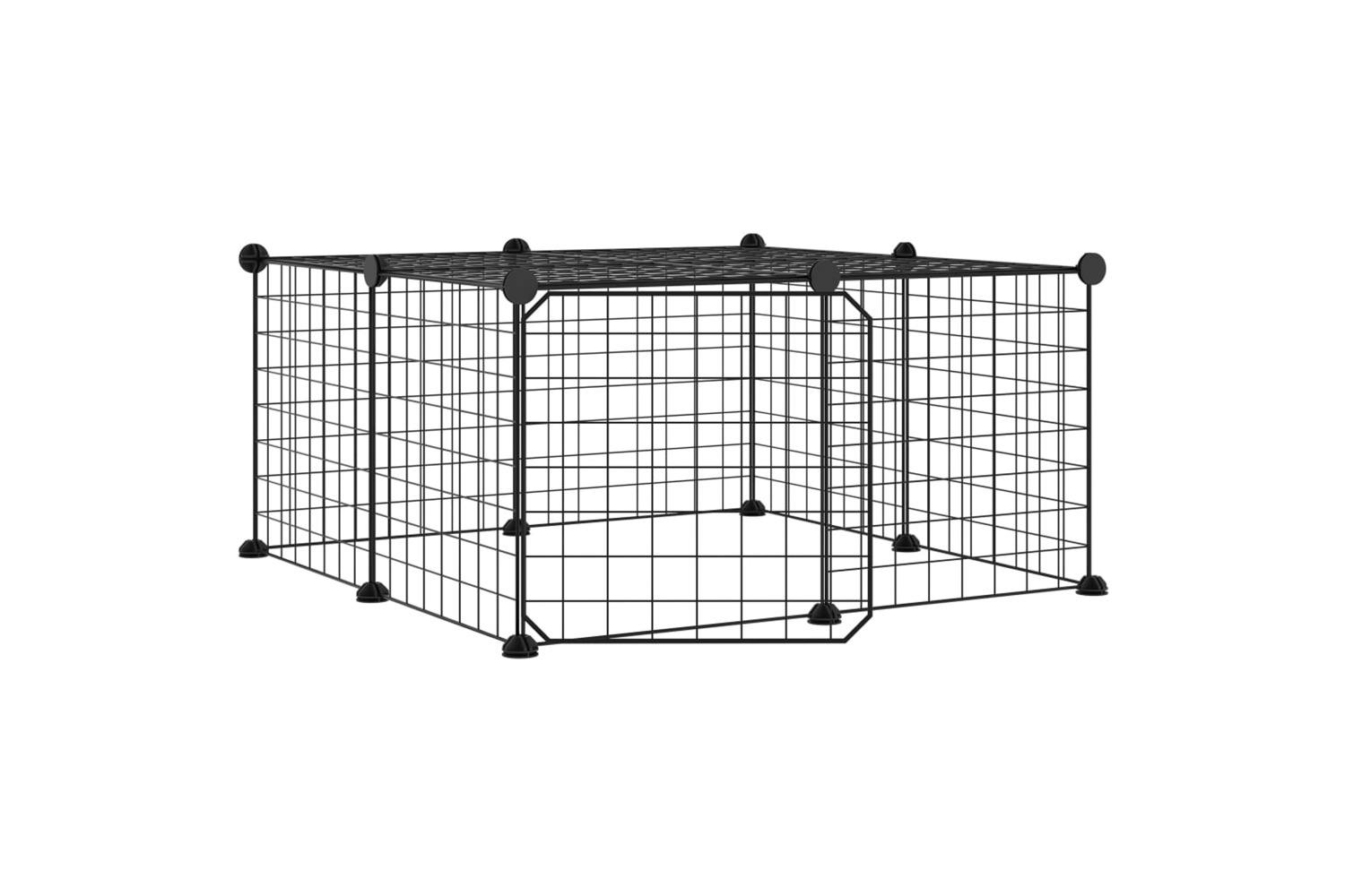 Vidaxl 3114051 12-panel Pet Cage With Door Black 35x35 Cm Steel