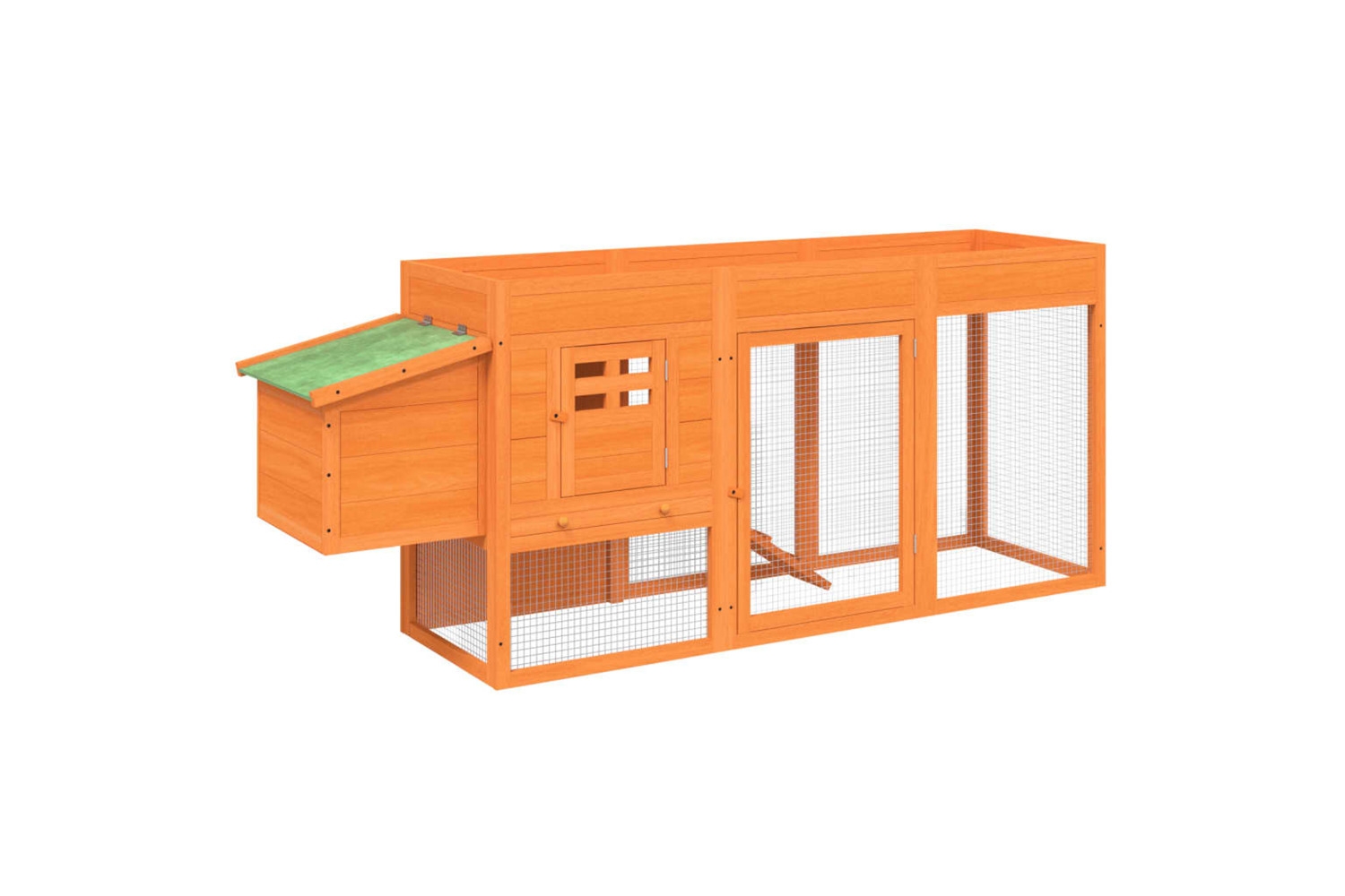 vidaXL 172236 Chicken Coop Brown 204x50x84cm Solid Wood Pine