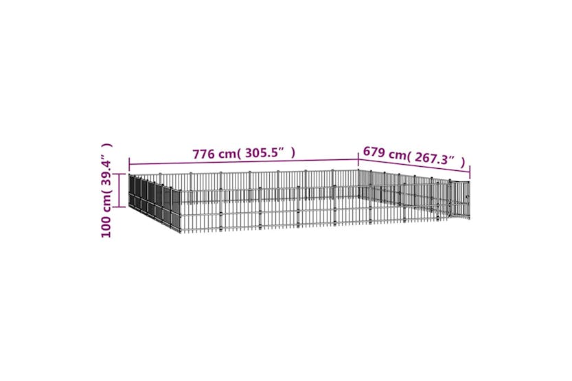 Vidaxl 3124651 Outdoor Dog Kennel Steel 52.69 M2