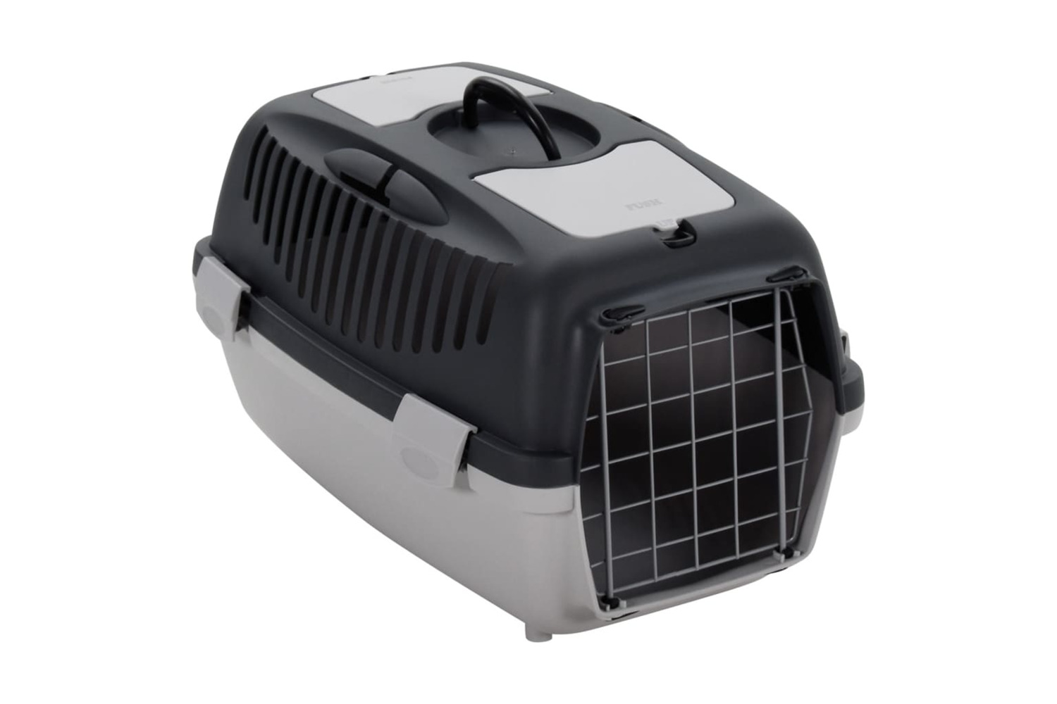 vidaXL 171797 Pet Transport Box Grey And Black 55x36x35cm Pp