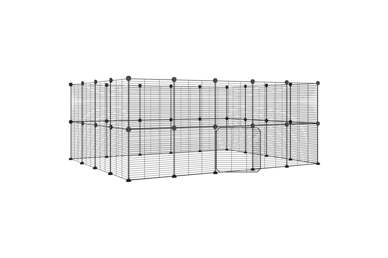 Vidaxl 3114045 36-panel Pet Cage With Door Black 35x35 Cm Steel
