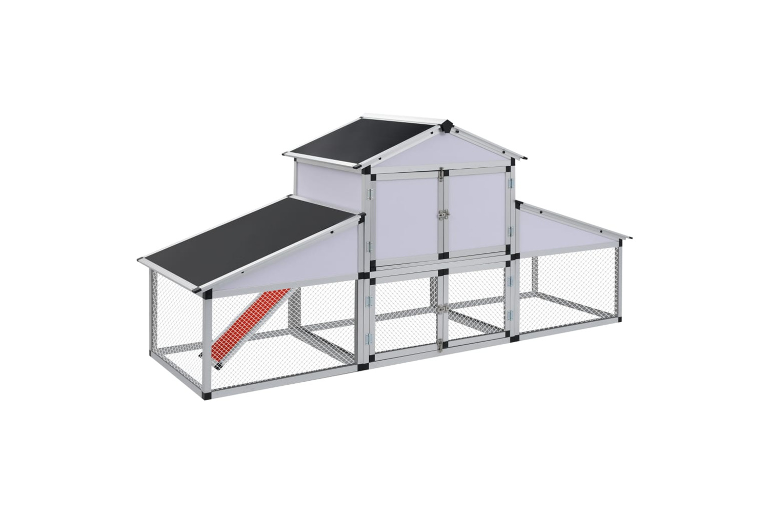 vidaXL 41323 Chicken Coop With Runs And Nest Box Aluminium