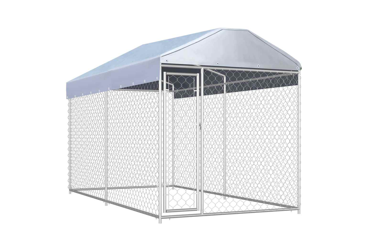 Vidaxl Outdoor Dog Kennel With Canopy Top 382x192x225 Cm
