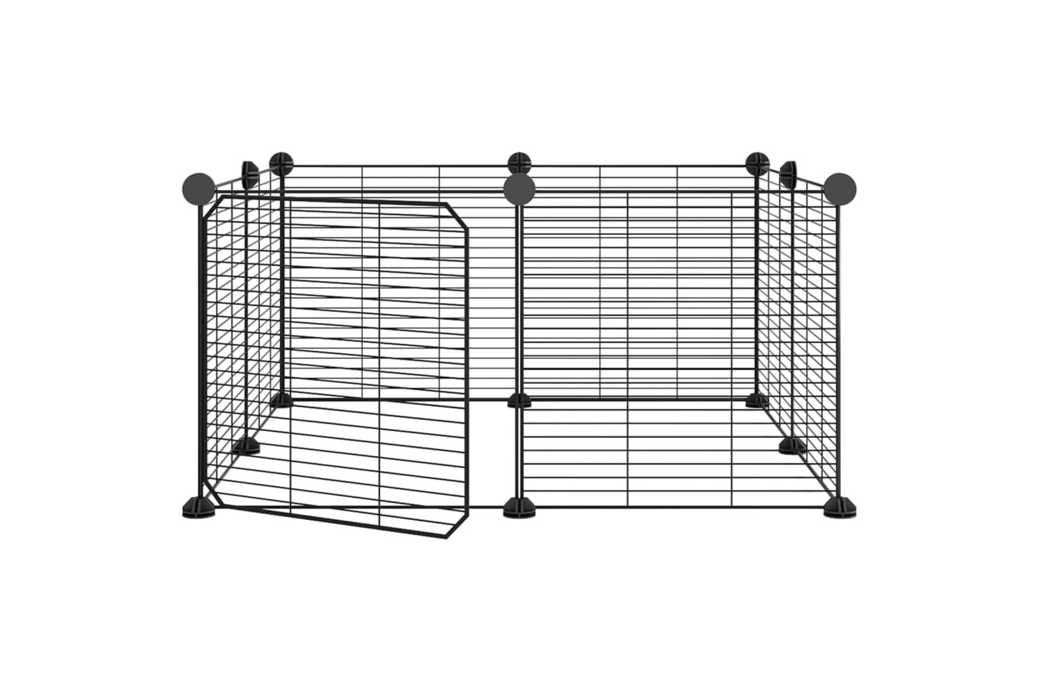 vidaXL 171625 8-panel Pet Cage With Door Black 35x35cm Steel