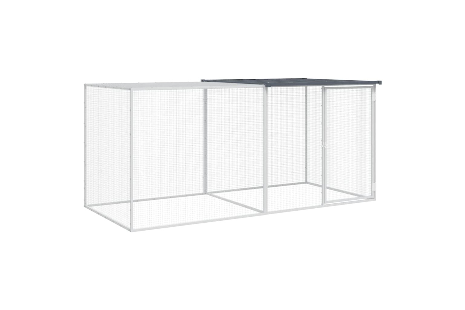 vidaXL 3189039 Chicken Cage With Roof Anthracite 203x98x90cm Galvanised Steel