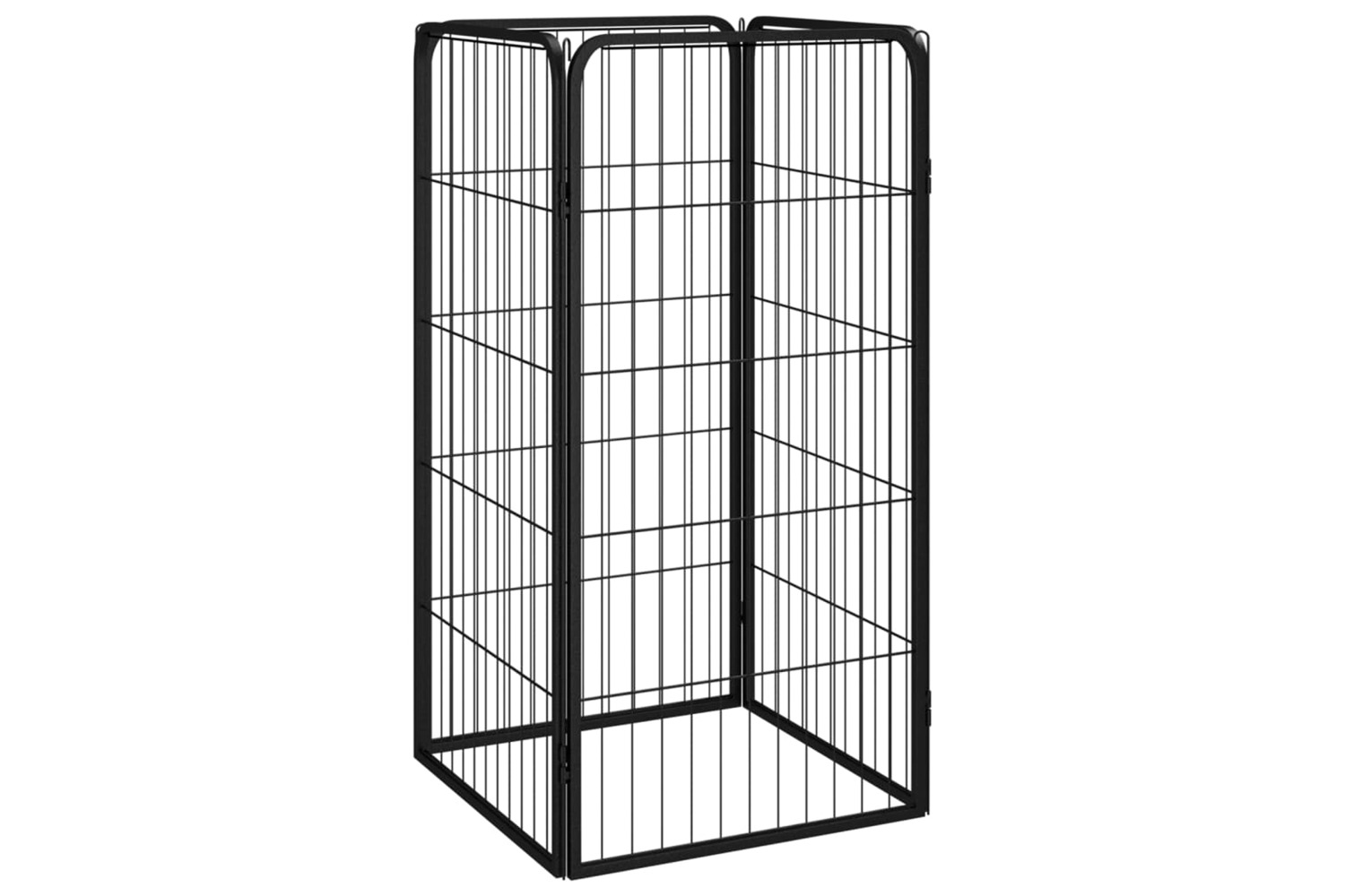 vidaXL 171793 Dog Playpen 4 Panels Black 50x100cm Powder-coated Steel