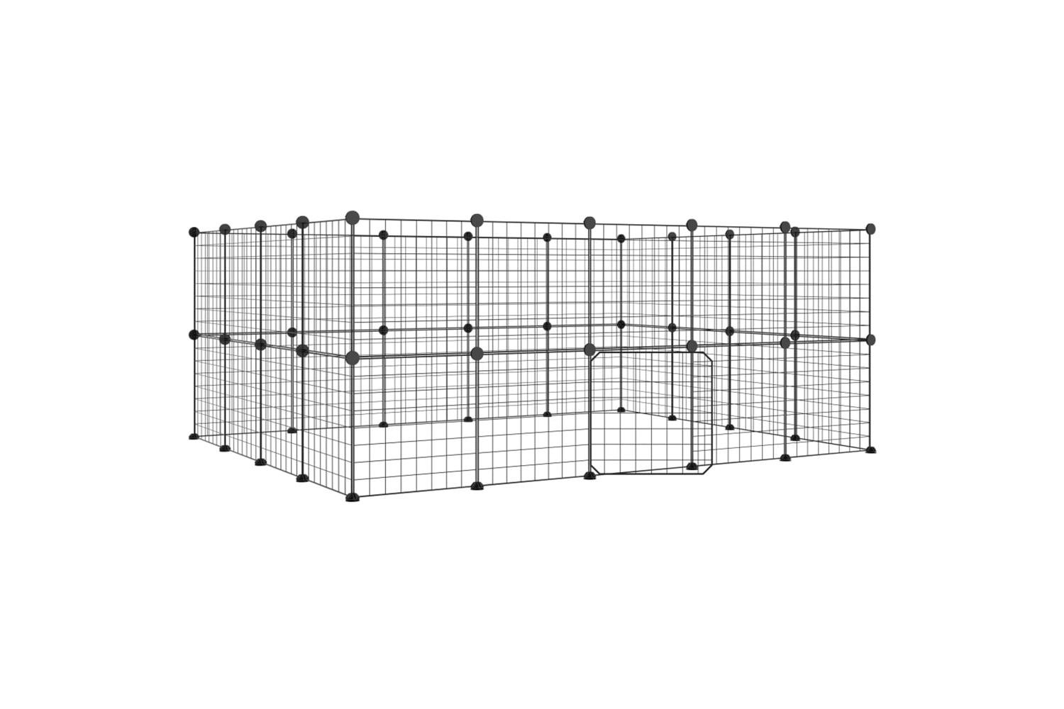 Vidaxl 3114039 36-panel Pet Cage With Door Black 35x35 Cm Steel