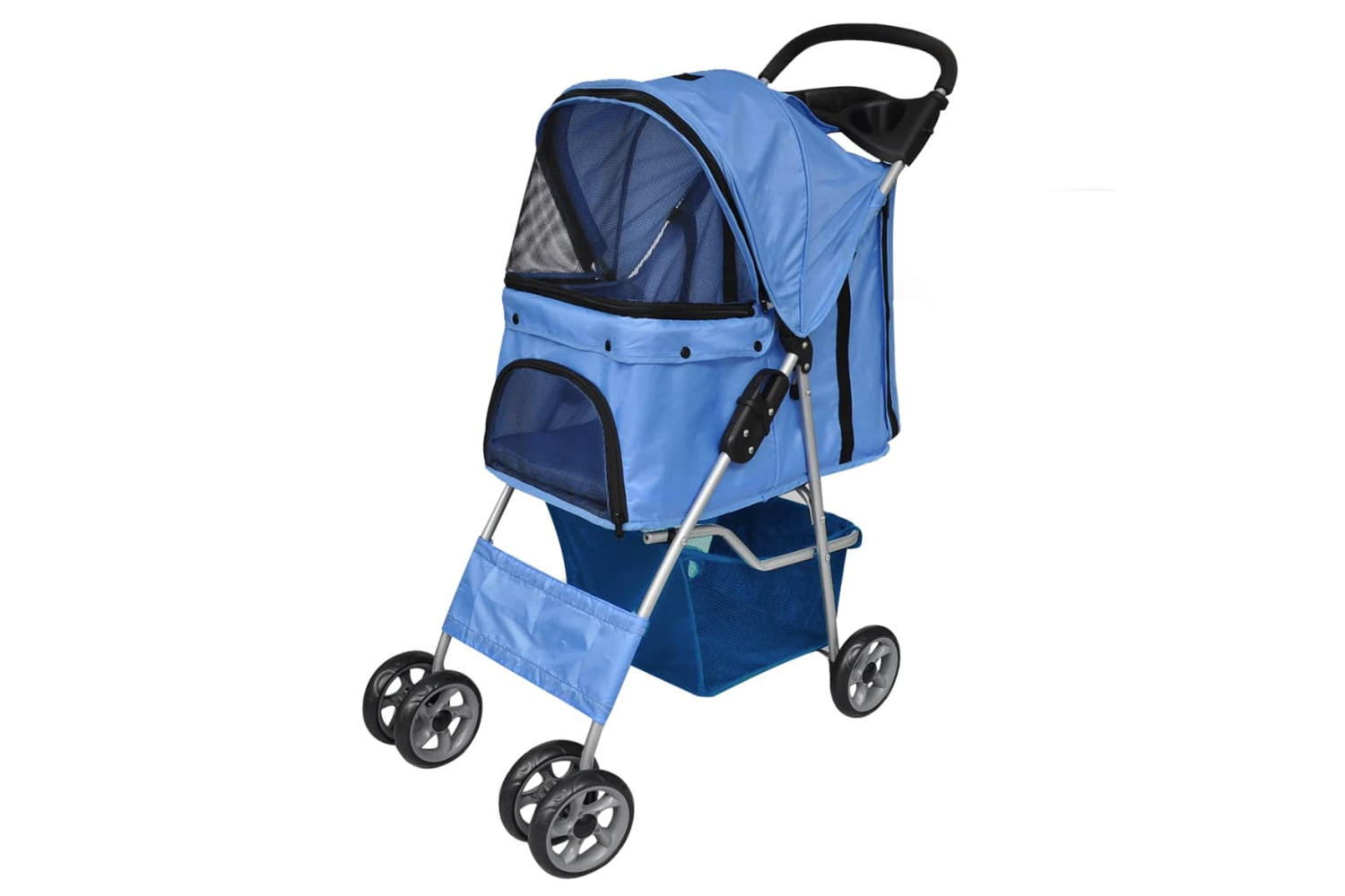 vidaXL 170056 Folding Pet Stroller Dog/cat Travel Carrier Blue