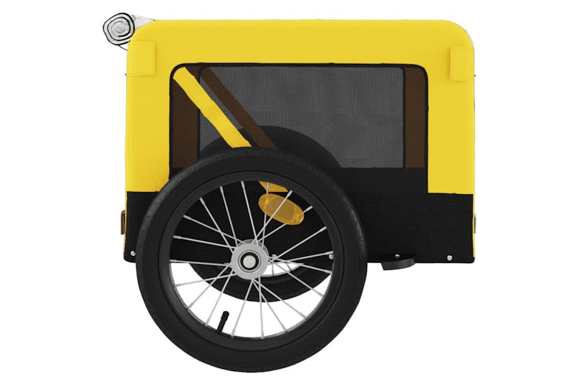 Vidaxl 93917 Pet Bike Trailer Yellow And Black Oxford Fabric&iron