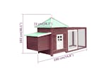 Vidaxl 170982 Chicken Coop With Nest Box Mocha 190x72x102 Cm Solid Firwood