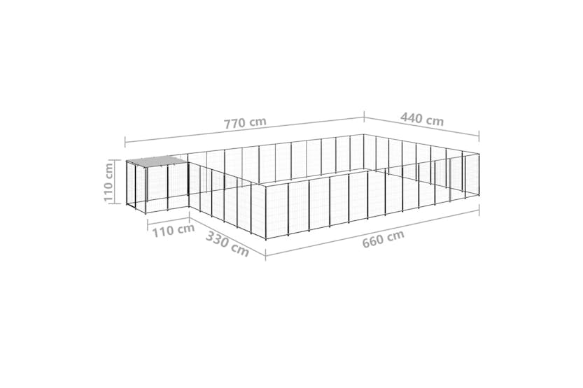 Vidaxl 3082230 Dog Kennel Black 30.25 M2 Steel