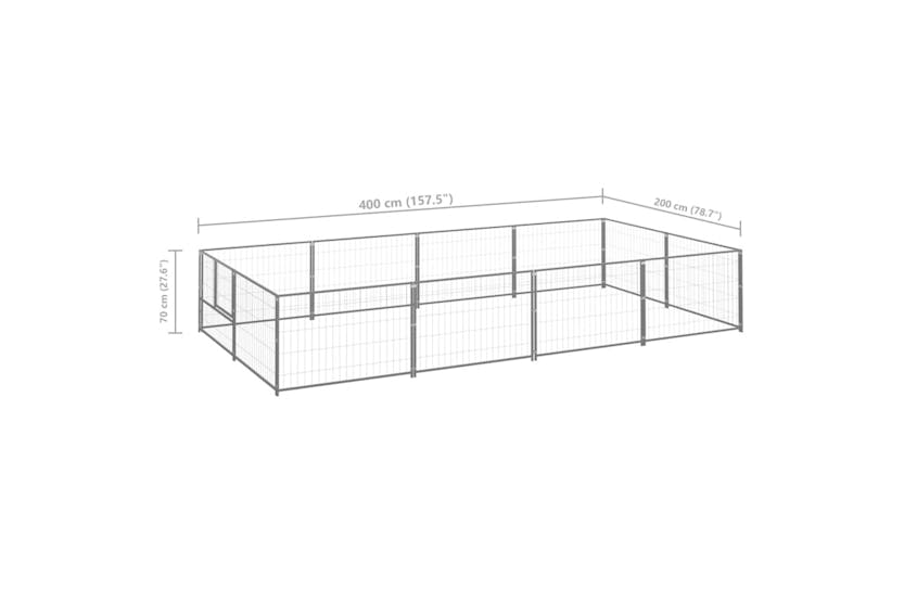 Vidaxl 3082120 Dog Kennel Silver 8 M2 Steel