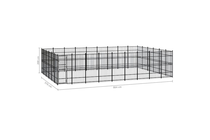 Vidaxl 3097998 Outdoor Dog Kennel Steel 49.77 M2