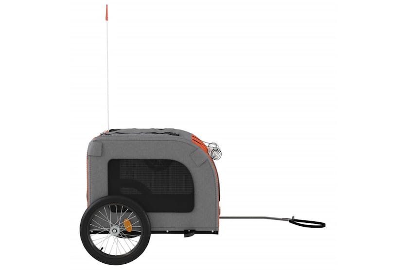 Vidaxl 93838 Pet Bike Trailer Red And Grey Oxford Fabric&iron