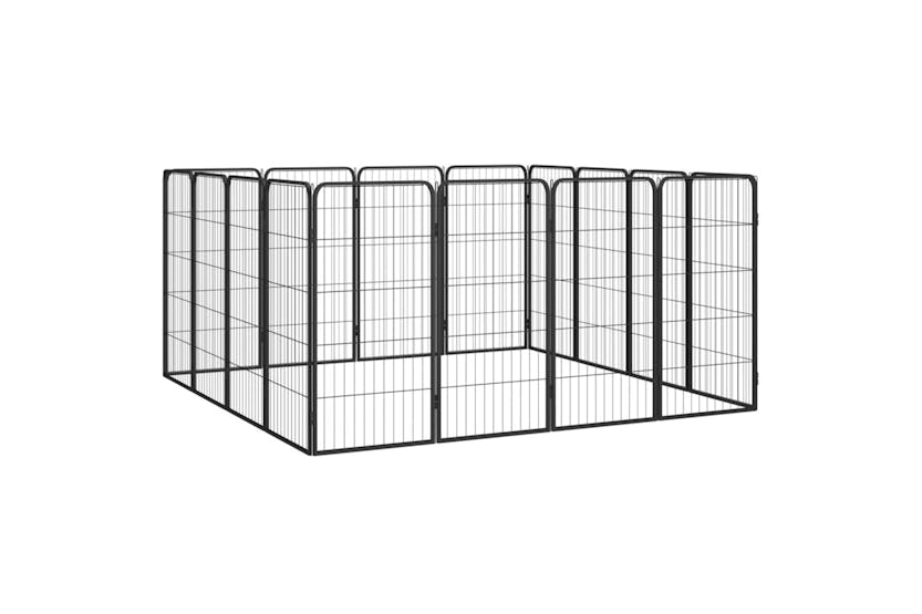 Vidaxl 3115960 16-panel Dog Playpen Black 50x100 Cm Powder-coated Steel