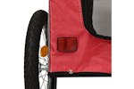 Vidaxl 93838 Pet Bike Trailer Red And Grey Oxford Fabric&iron