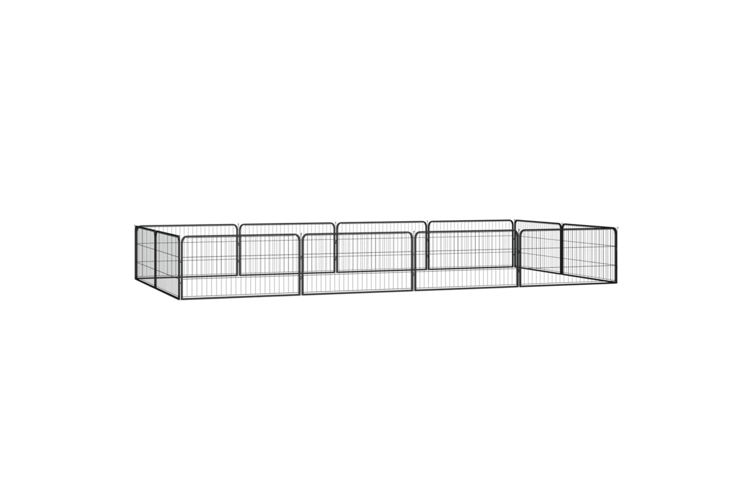 vidaXL 3115968 12-panel Dog Playpen Black 100x50cm Powder-coated Steel