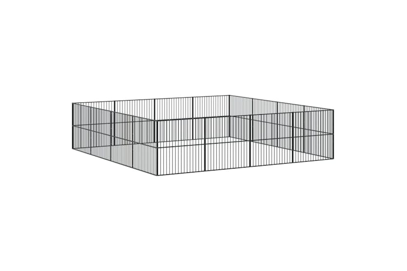 Vidaxl 3209555 Dog Playpen 16 Panels Black Galvanised Steel