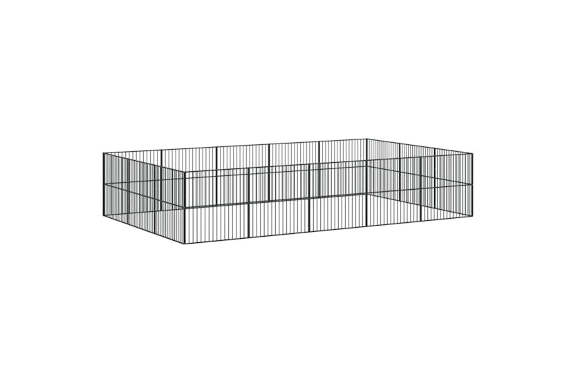 Vidaxl 3209555 Dog Playpen 16 Panels Black Galvanised Steel