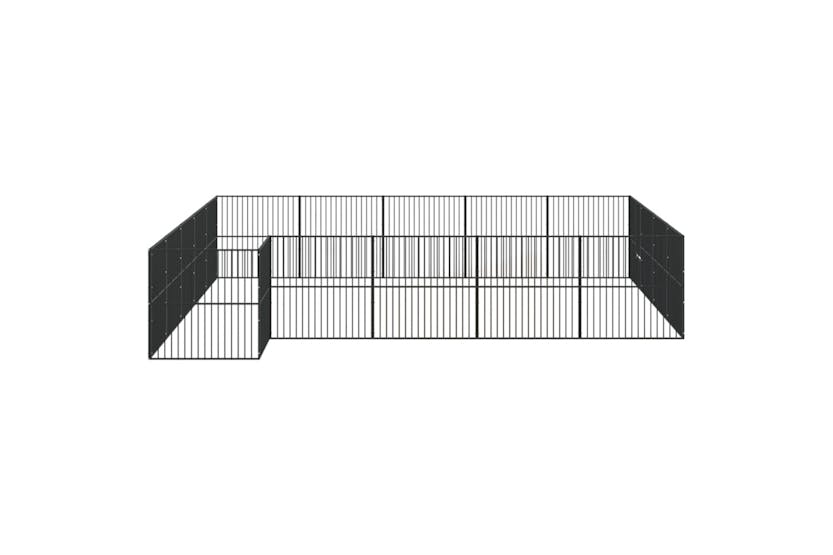 Vidaxl 3209560 Dog Playpen 20 Panels Black Galvanised Steel