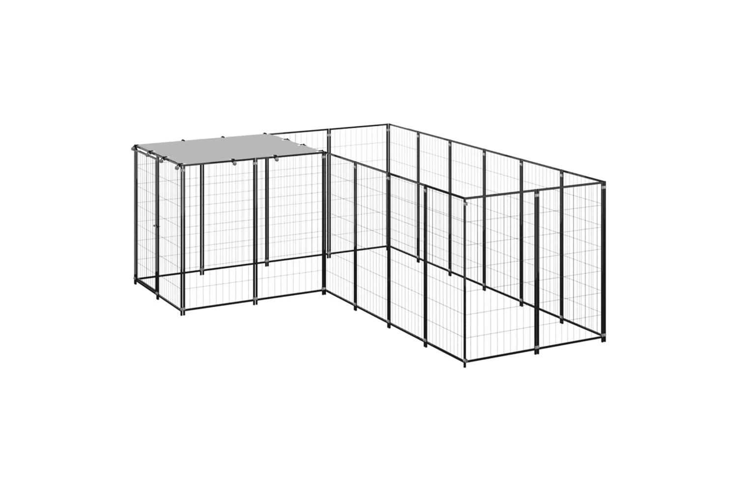 vidaXL 3082211 Dog Kennel Black 4.84 M2 Steel