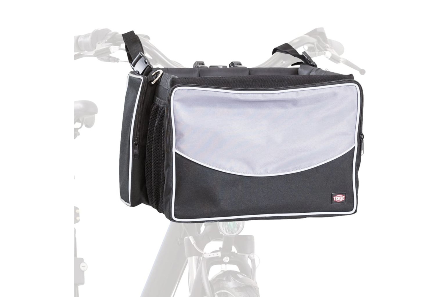 Trixie 434138 Front Bicycle Basket For Pet 41x26x26 Cm Black And Grey