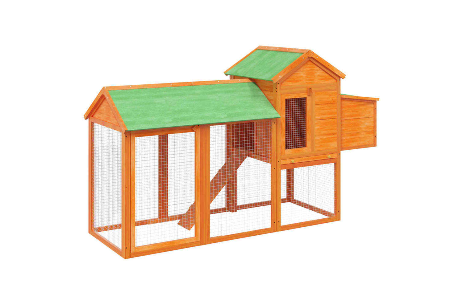 vidaXL 172232 Chicken Coop Brown 193x65x117cm Solid Wood Pine