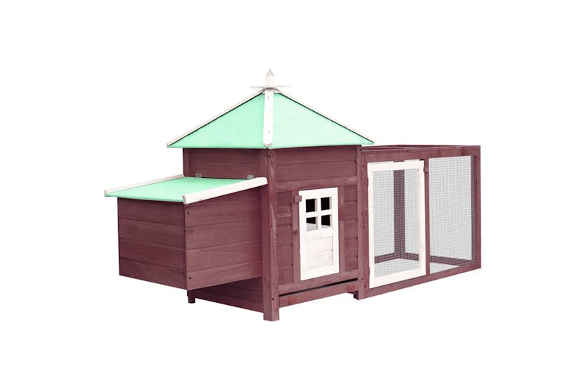 Vidaxl 170982 Chicken Coop With Nest Box Mocha 190x72x102 Cm Solid Firwood