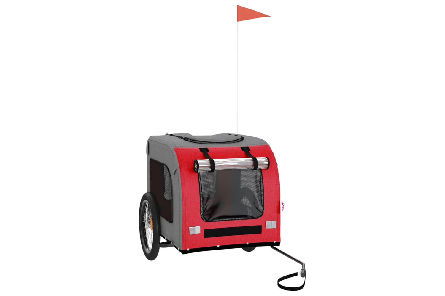 vidaXL 93838 Pet Bike Trailer Red And Grey Oxford Fabric&amp;iron