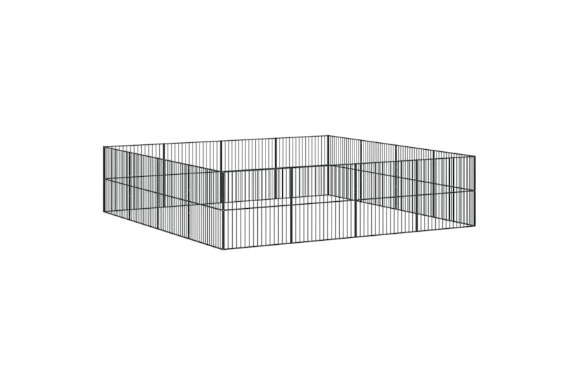 Vidaxl 3209555 Dog Playpen 16 Panels Black Galvanised Steel