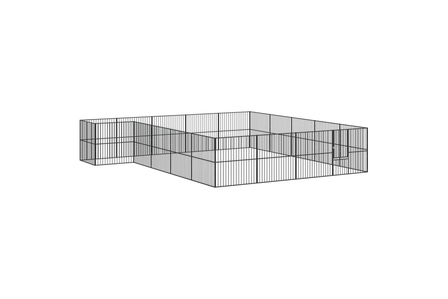 vidaXL 3209560 Dog Playpen 20 Panels Black Galvanised Steel