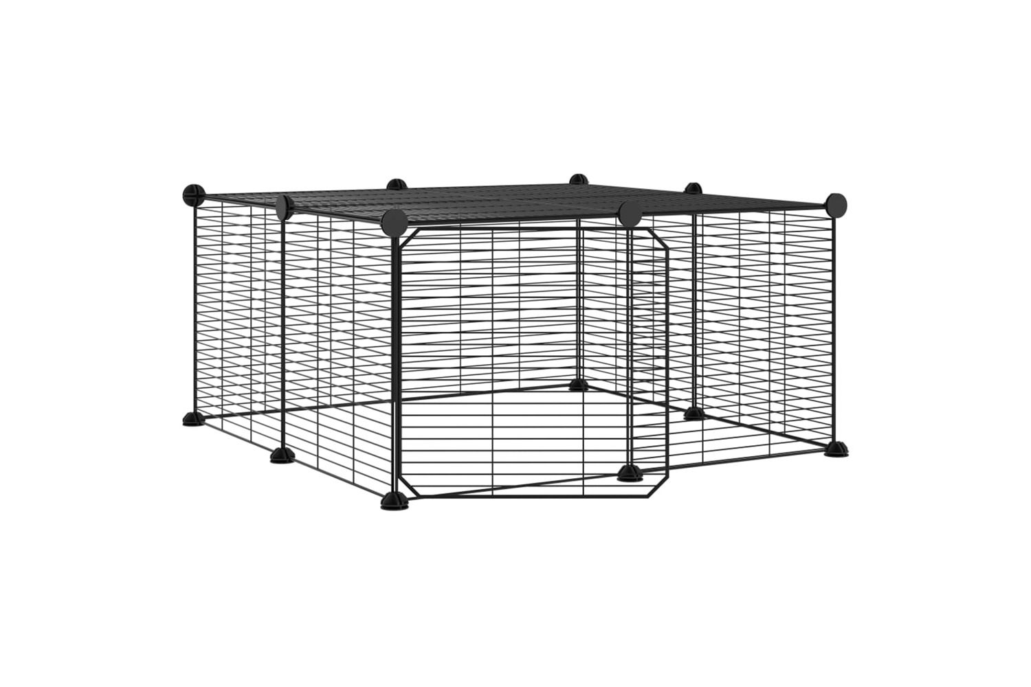 vidaXL 3114054 12-panel Pet Cage With Door Black 35x35cm Steel