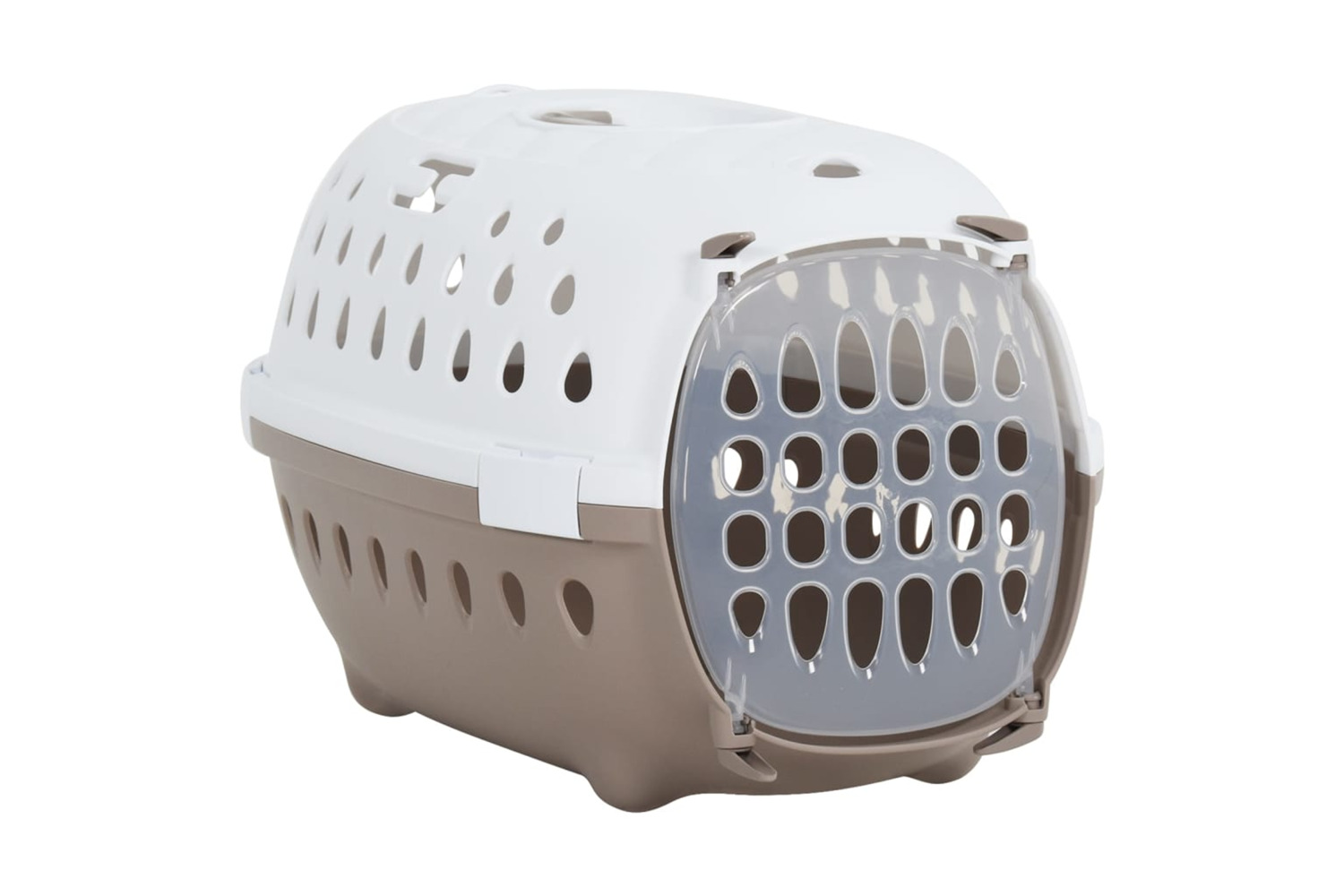 vidaXL 171804 Pet Transport Box White And Brown 50x34.5x32cm Pp