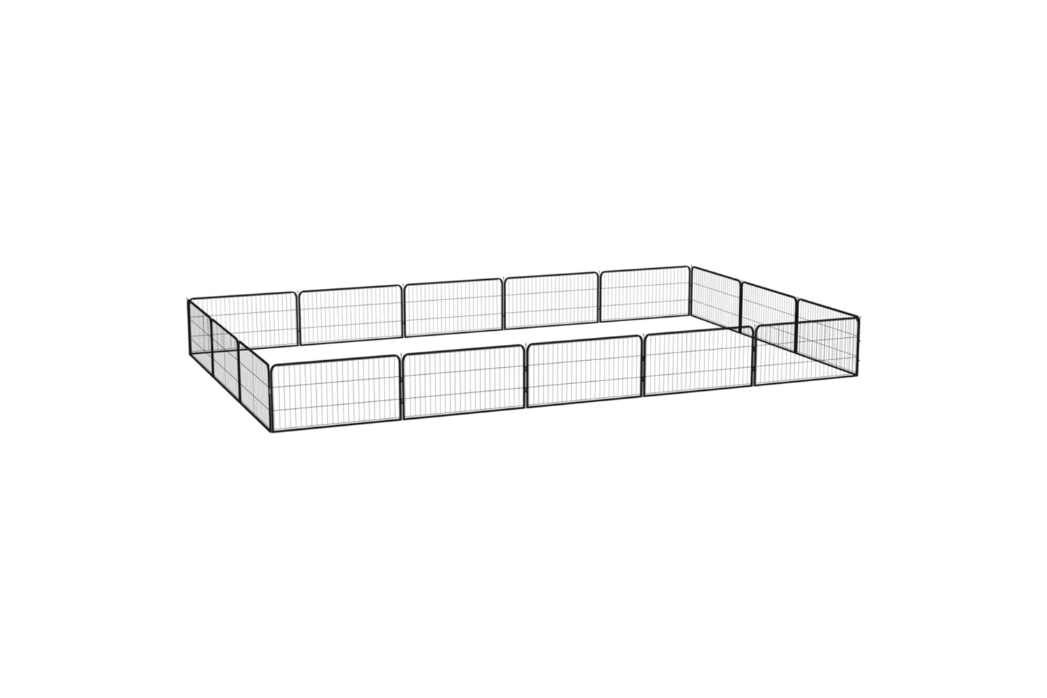 vidaXL 3115969 16-panel Dog Playpen Black 100x50cm Powder-coated Steel