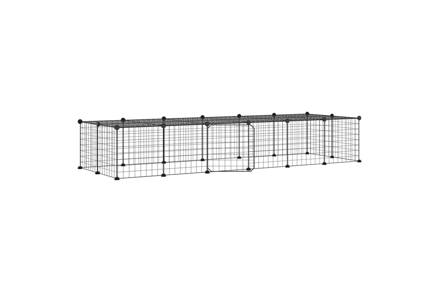 Vidaxl 3114056 28-panel Pet Cage With Door Black 35x35 Cm Steel