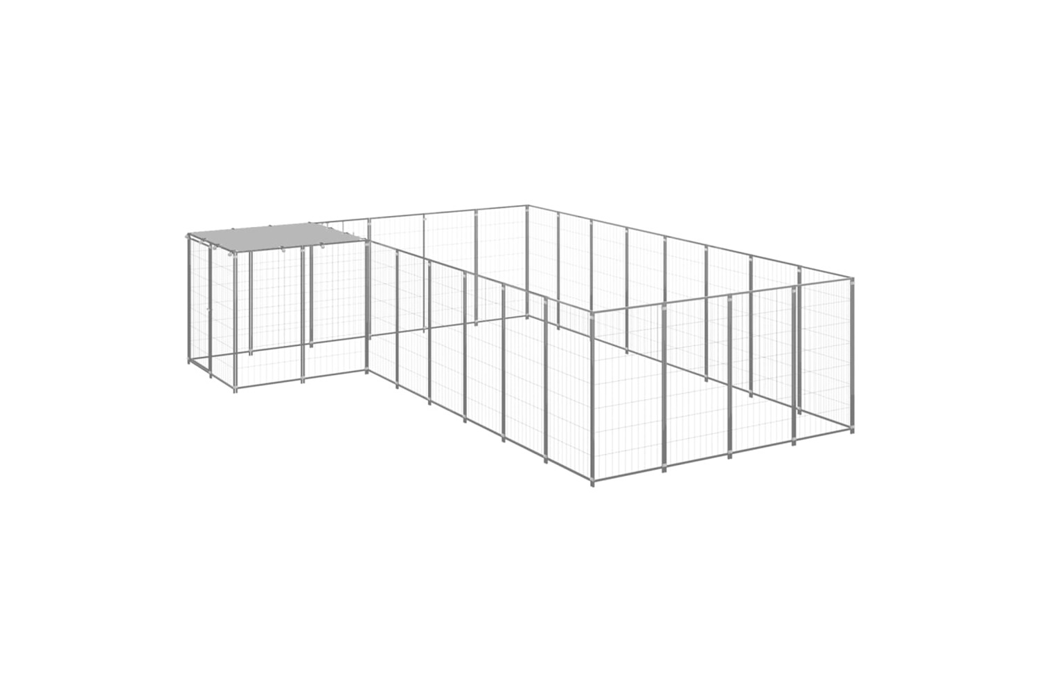 vidaXL 3082232 Dog Kennel Silver 10.89 M2 Steel
