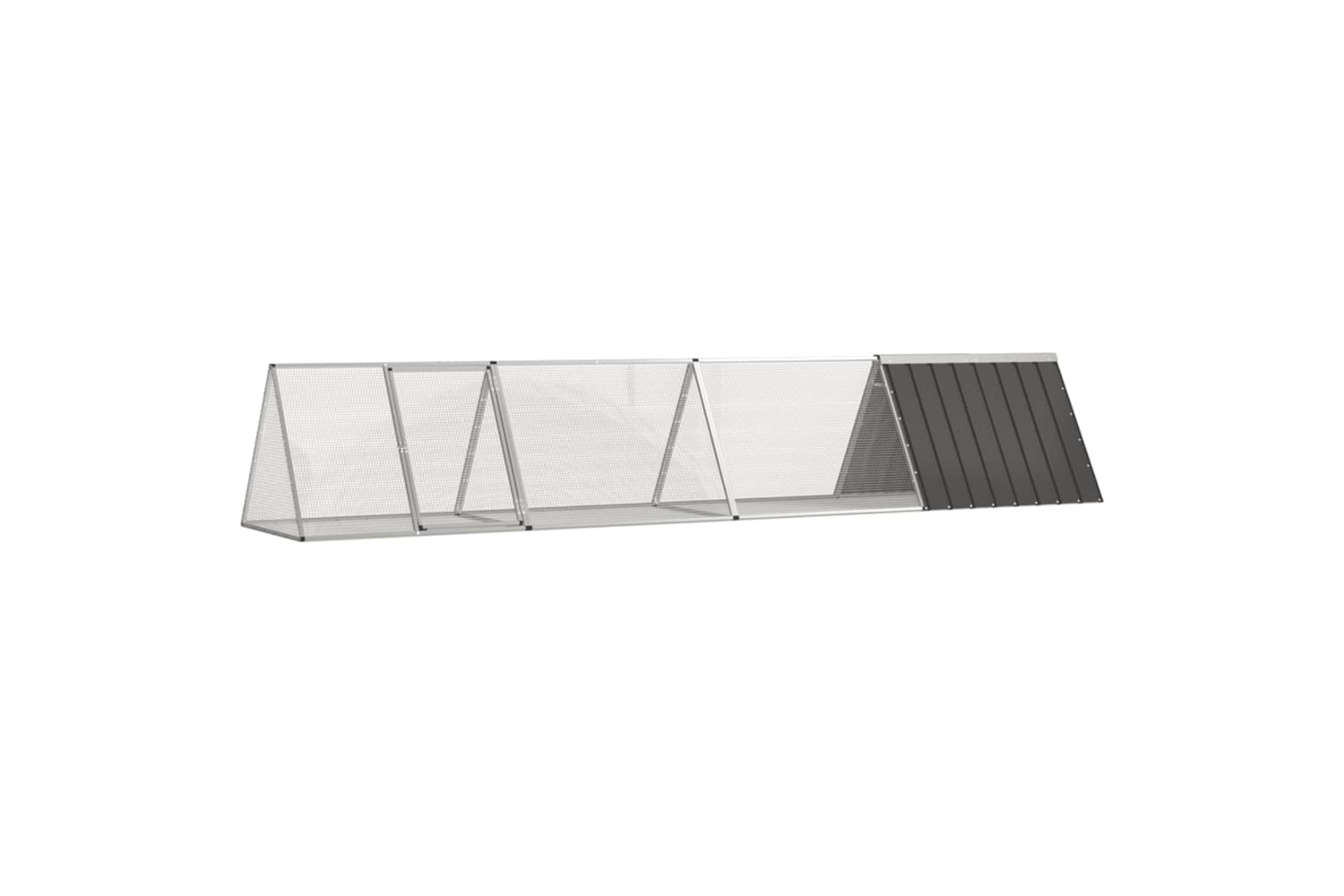 vidaXL 3106447 Rabbit Cage Anthracite 403.5x80.5x71cm Galvanised Steel